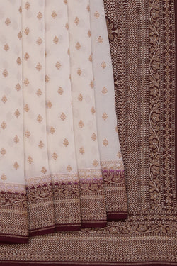 Image of Banarasi Georgette Off-White Saree