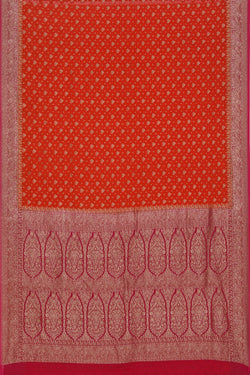 Image of Banarasi Georgette Orange Saree