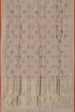 Image of Banarasi Silk Off-White Saree