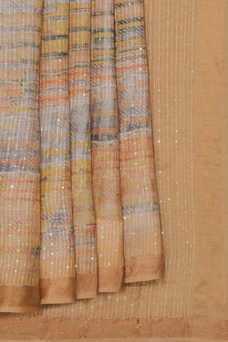 Image of Bhagalpur Tussar Embroidery Saree