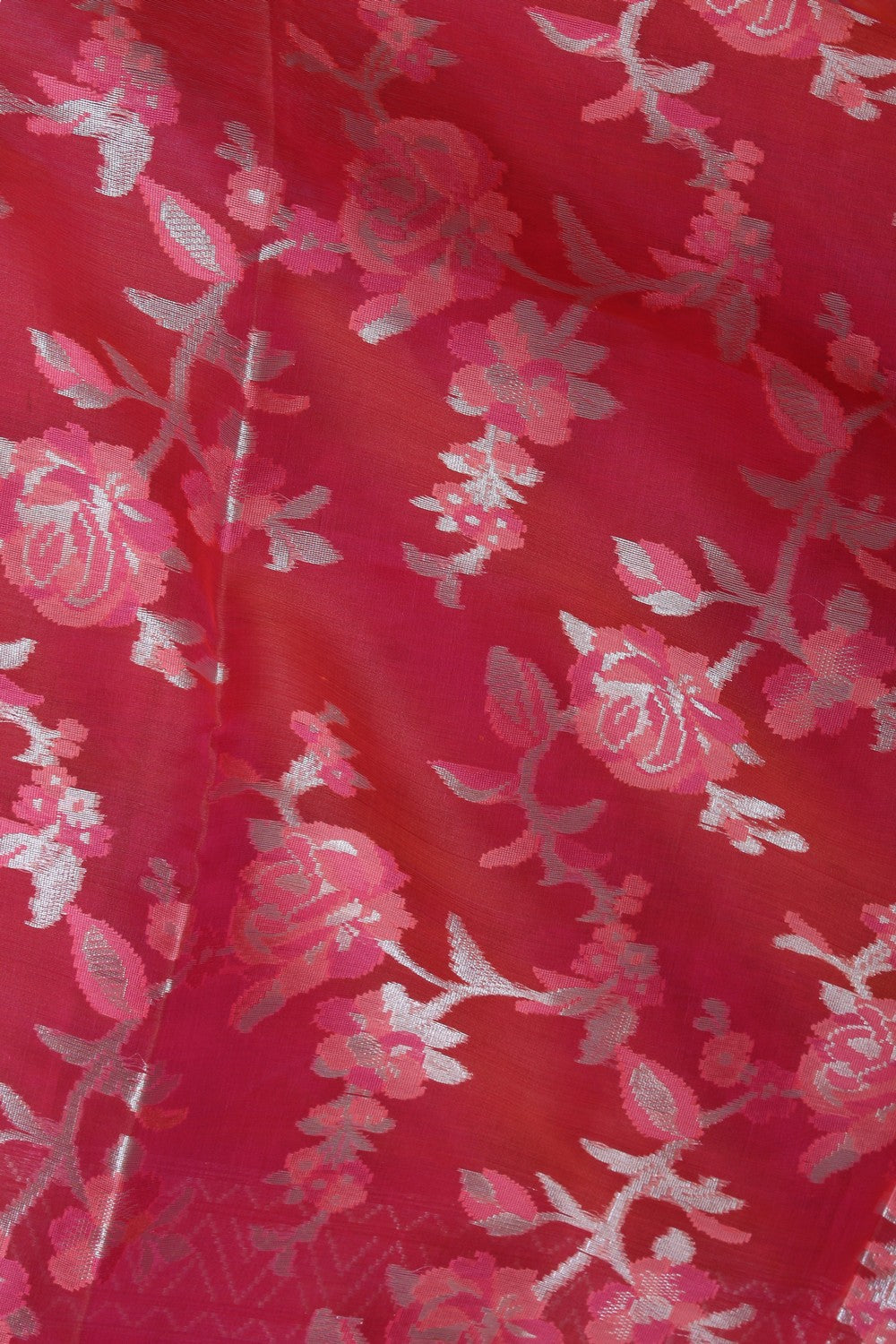 Kora Silk Fuchsia-Pink Saree