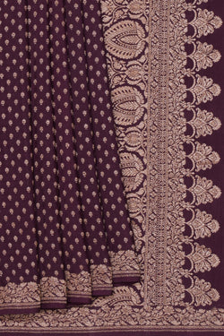 Image of Banarasi Crepe Silk Maroon Saree