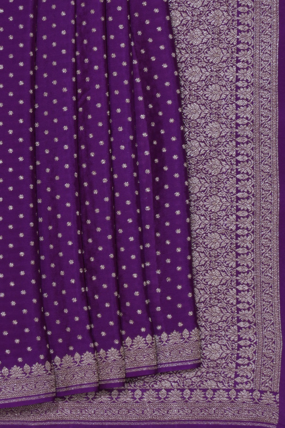 Banarasi Crepe Silk Violet Saree