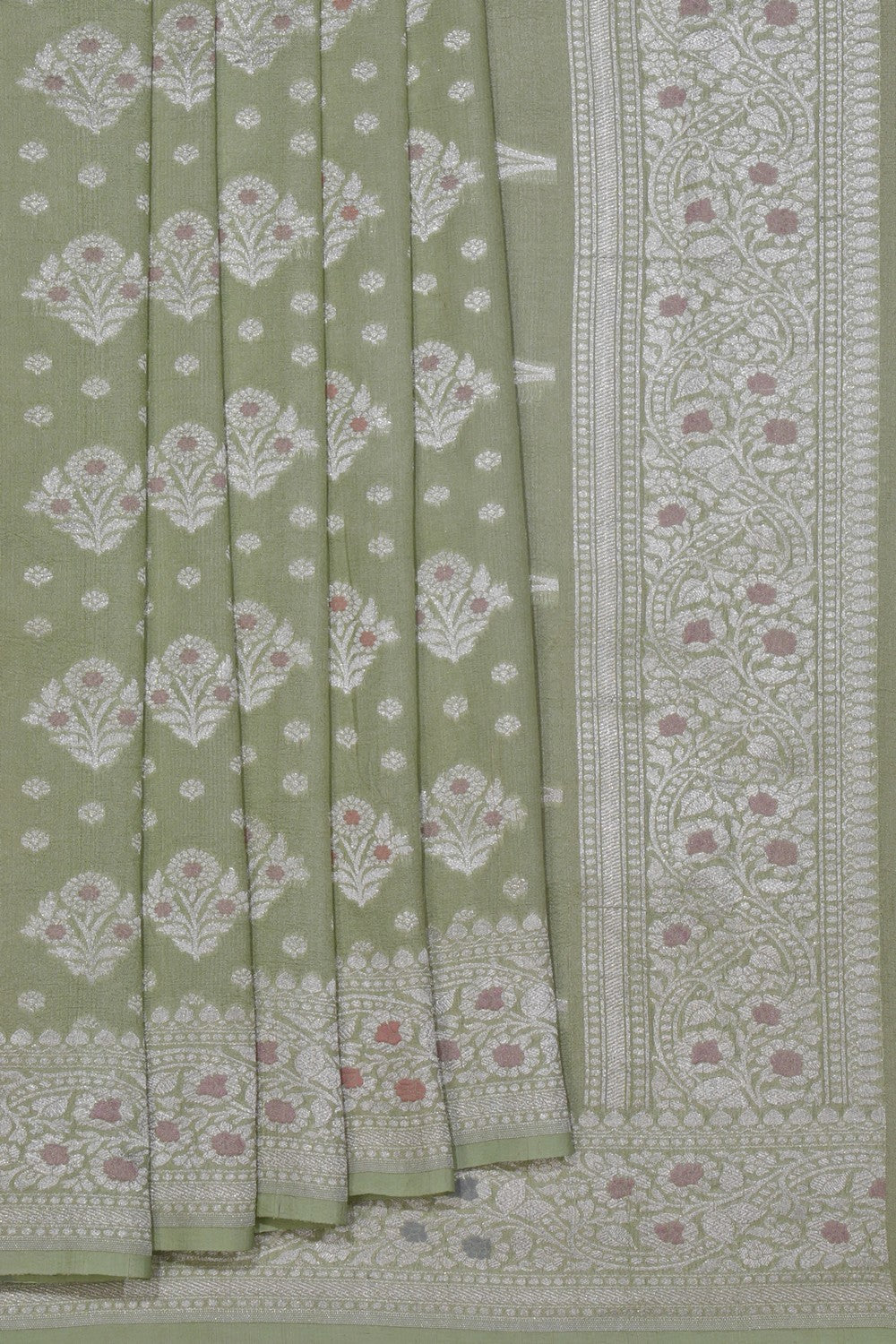 Image of Pure Tussar Silk Handloom Banarasi Saree