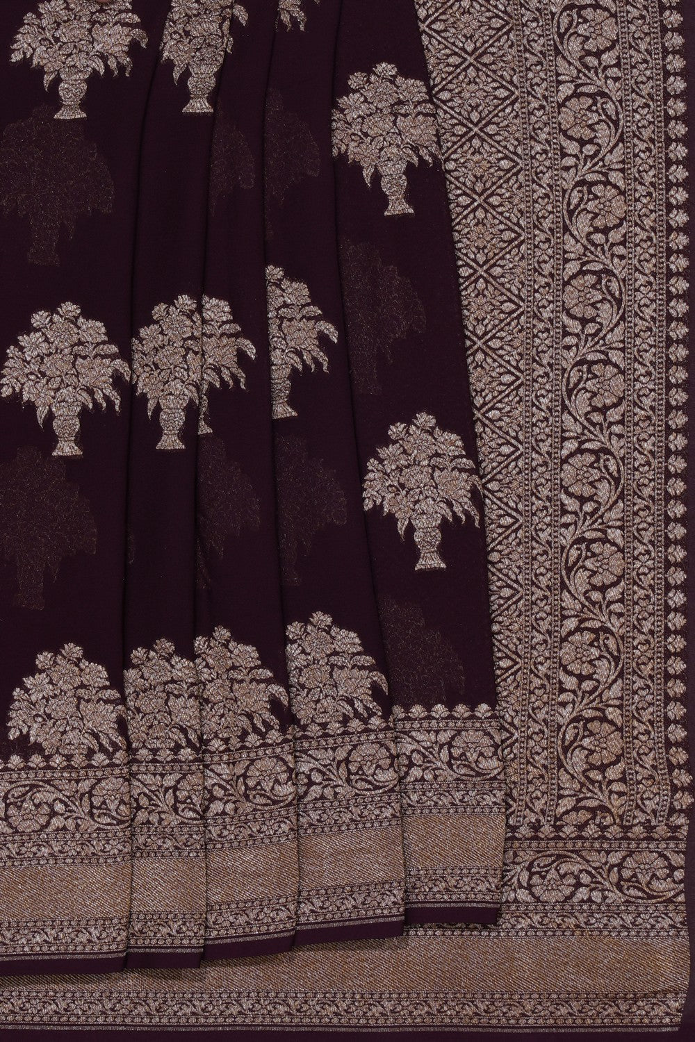 Banarasi Georgette Violet Saree