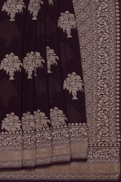 Image of Banarasi Georgette Violet Saree