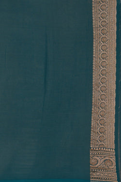 Image of Banarasi Georgette Teal Blue Saree