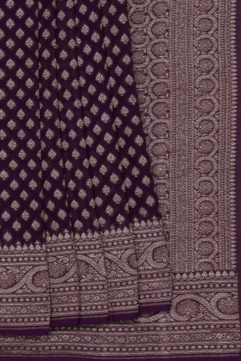 Banarasi Georgette Violet Saree