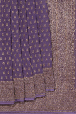 Image of Banarasi Georgette Purple Saree