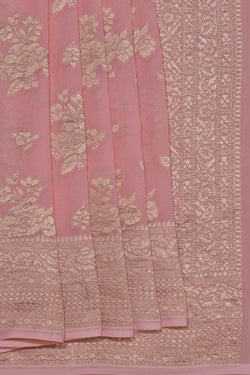 Image of Banarasi Georgette Pink Saree