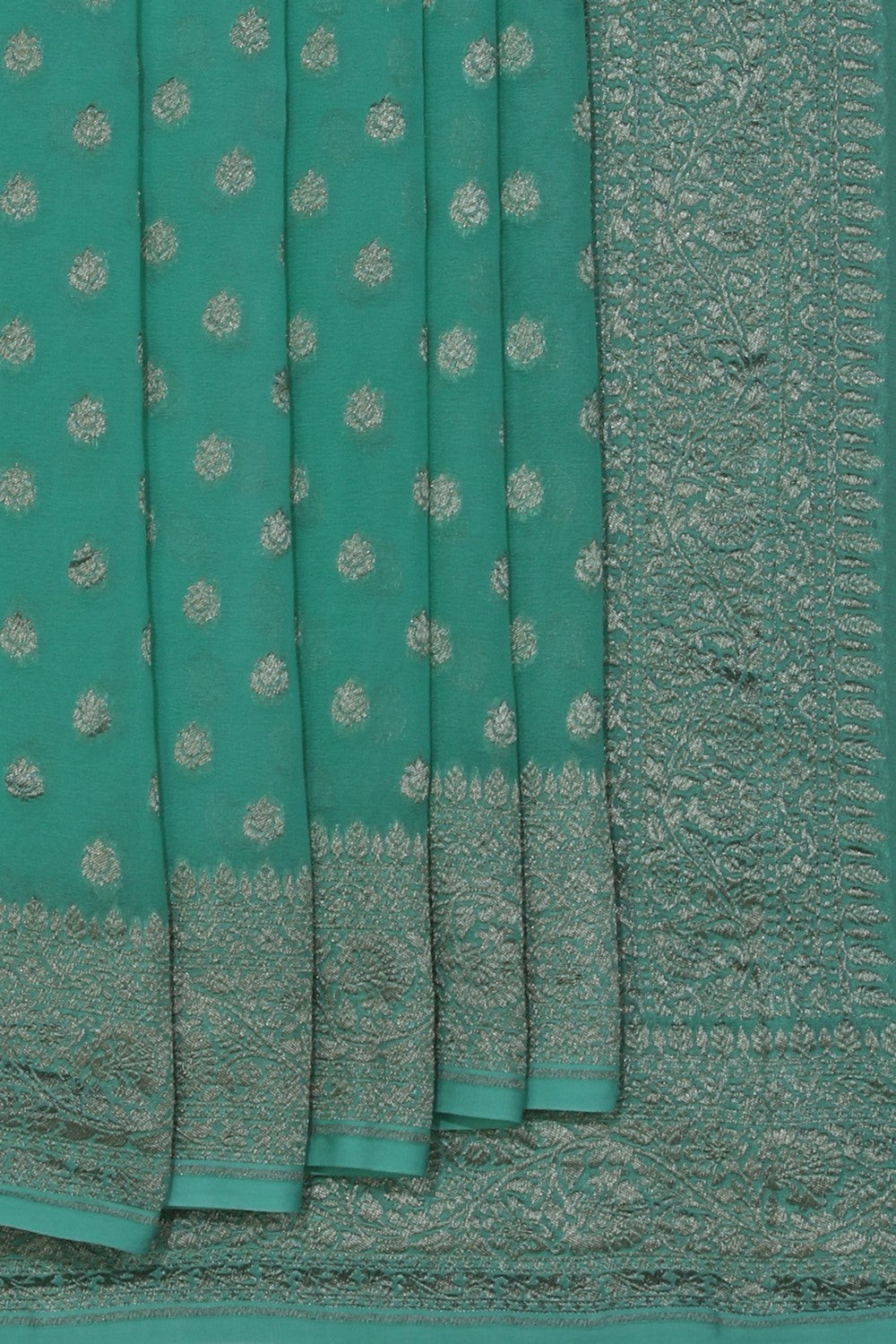 Banarasi Georgette Aqua Green Saree