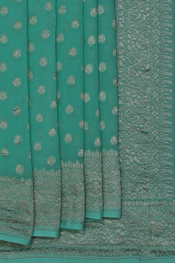 Image of Banarasi Georgette Aqua Green Saree