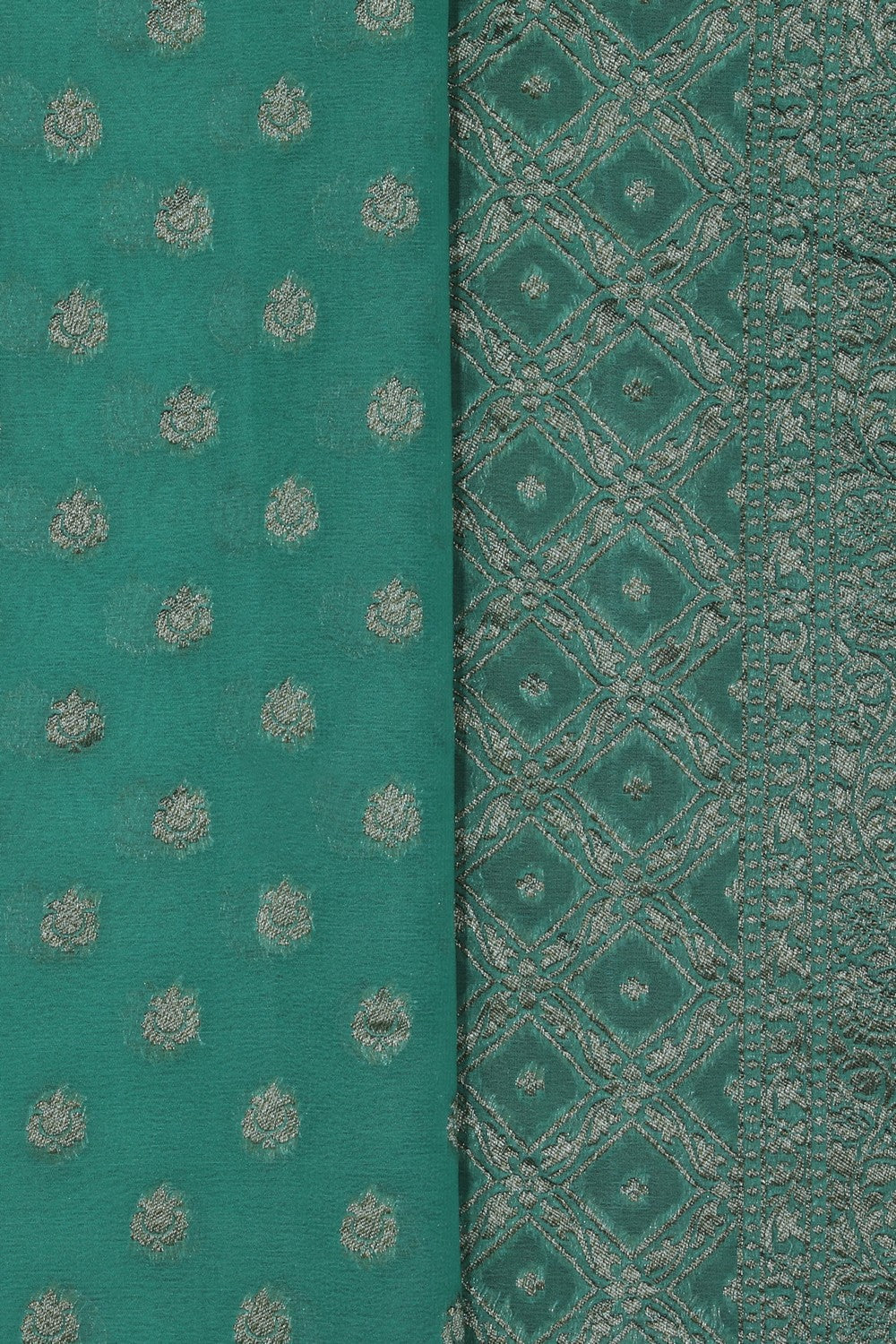 Image of Banarasi Georgette Aqua Green Saree