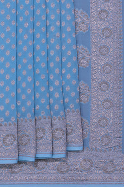 Image of Banarasi Georgette Pond Blue Saree