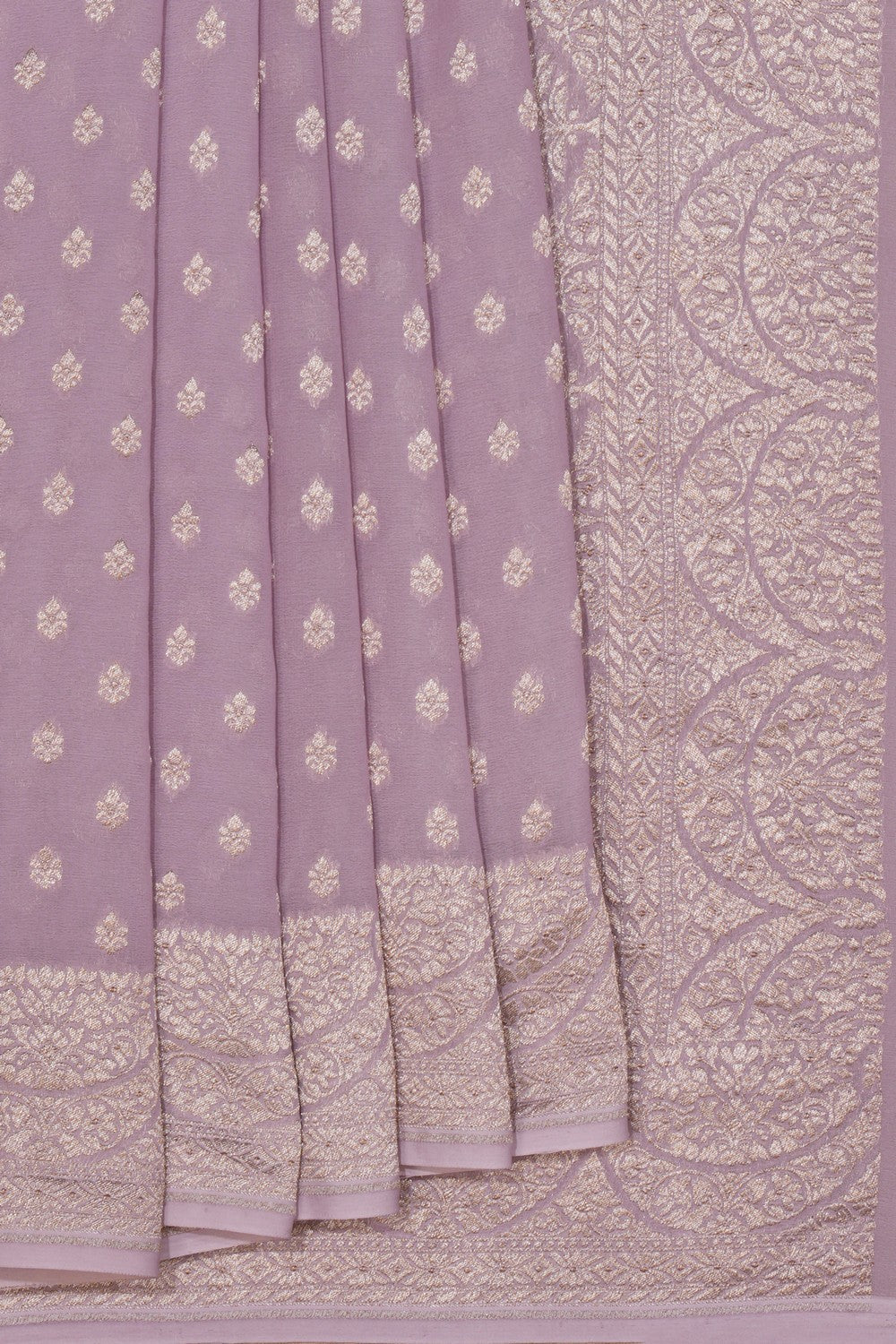 Banarasi Georgette Lavender Purple Saree