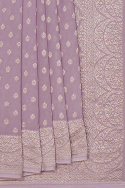 Image of Banarasi Georgette Lavender Purple Saree