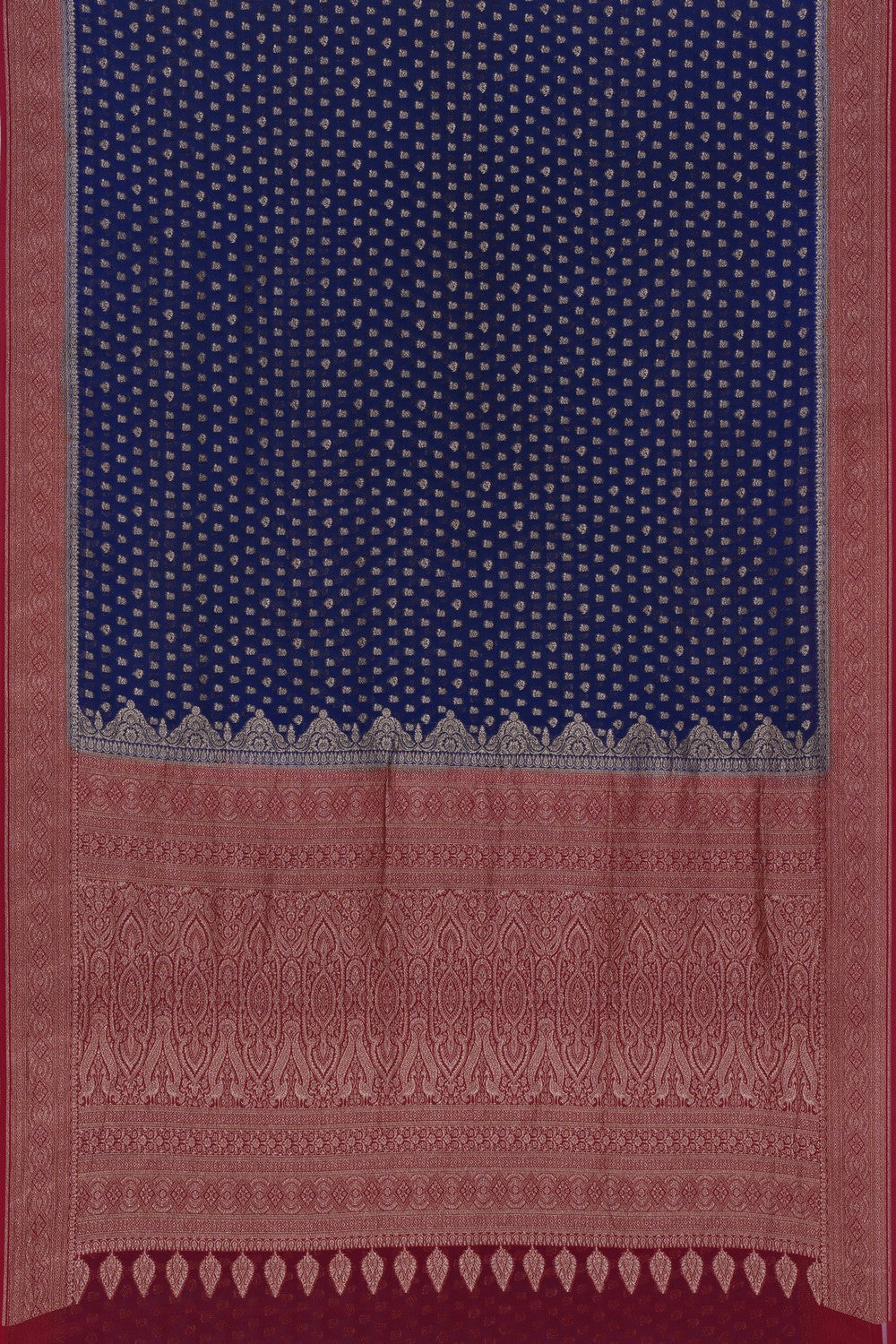 Banarasi Georgette Indigo Blue Saree