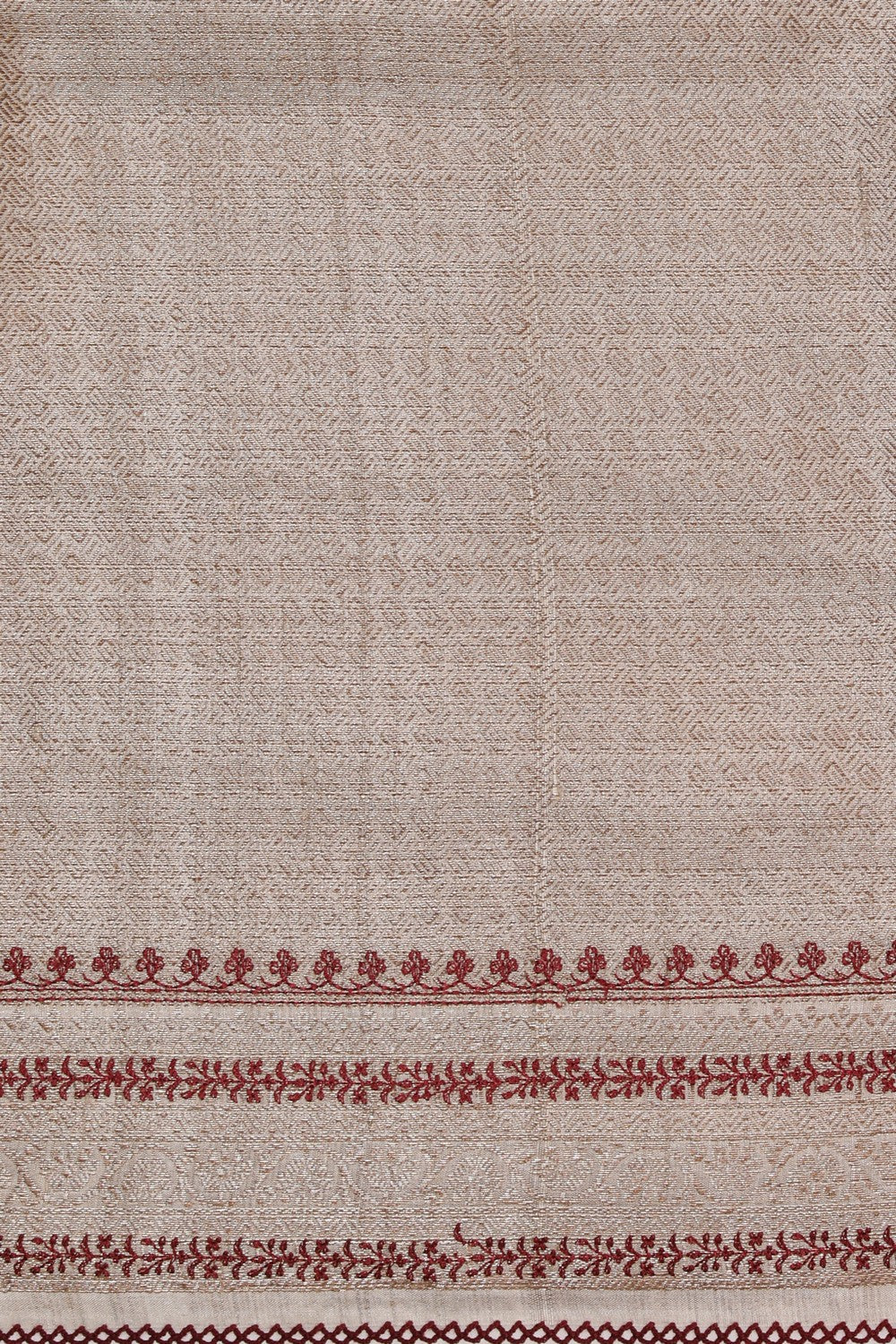 Tussar Embroidery Off-White Saree