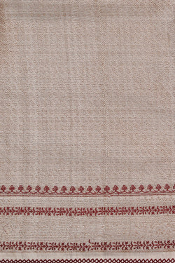 Image of Tussar Embroidery Off-White Saree