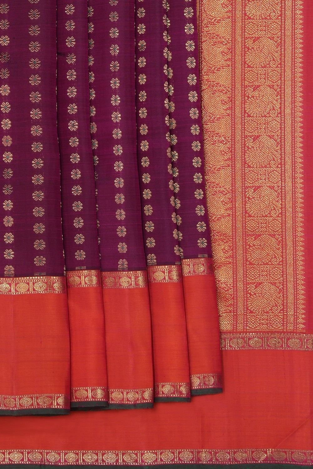 Kanchipuram Silk Violet Saree