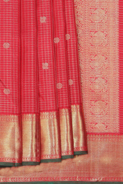 Image of Kanchipuram Silk Red Saree