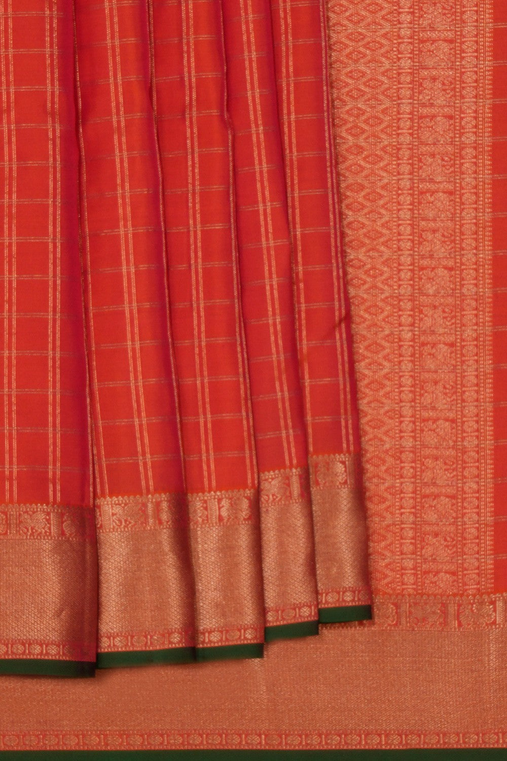 South Silk Orange Saree