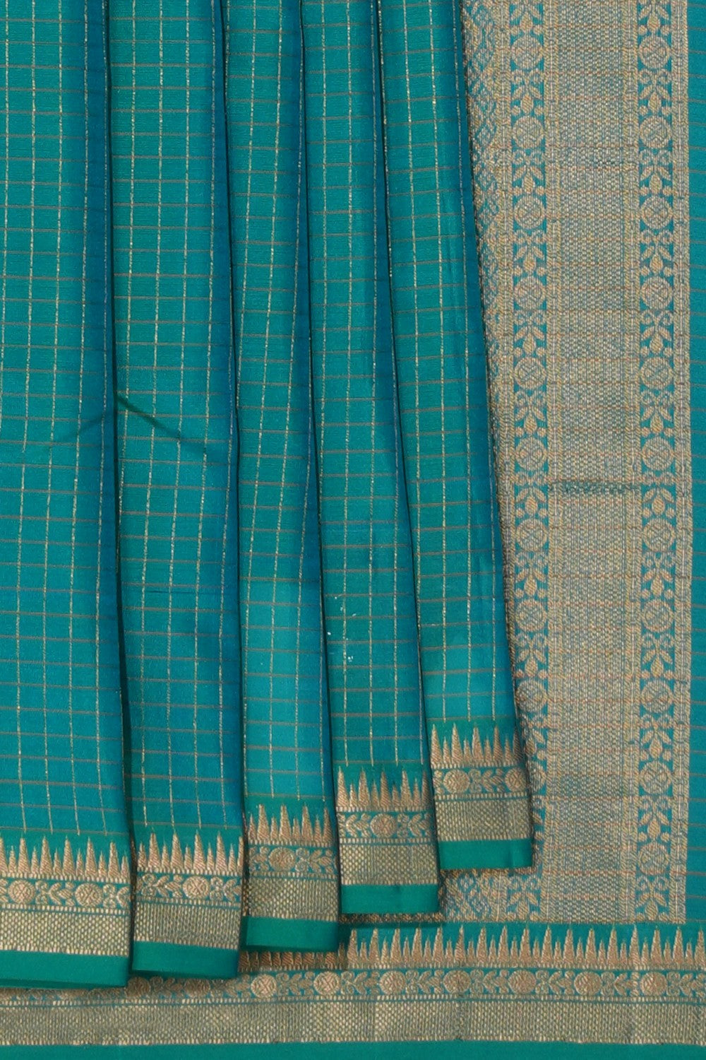 South Silk Turquoise Green Saree