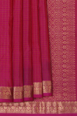 Image of South Silk Fuchsia-Pink Saree