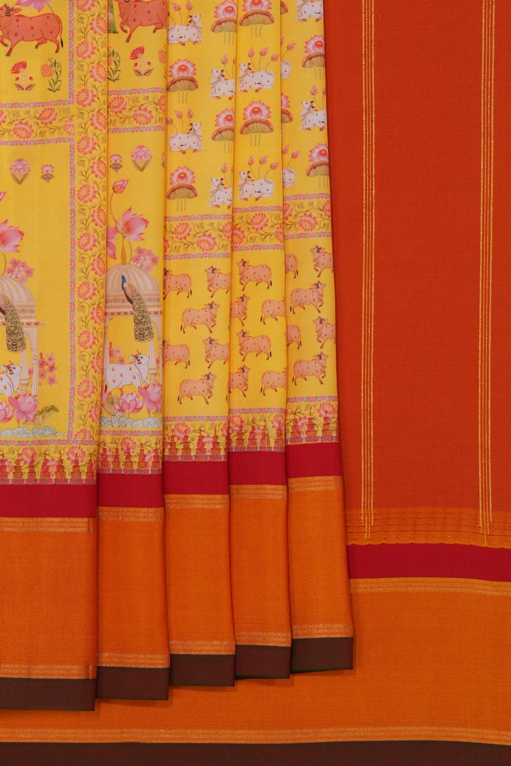 Pichwai Printed Silk Saree