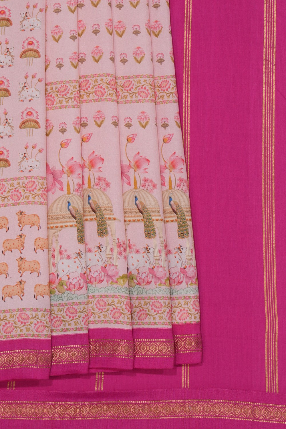 Pichwai Printed Silk Saree