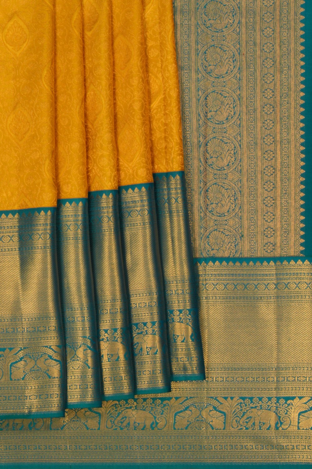 Image of Kanchipattu Brocade Yellow Saree
