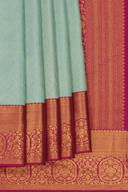 Image of Kanchipattu Brocade Turquoise Green Saree