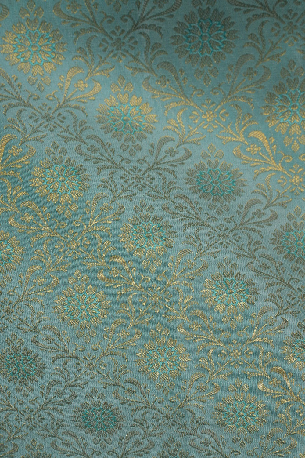 Kanchipattu Brocade Turquoise Green Saree