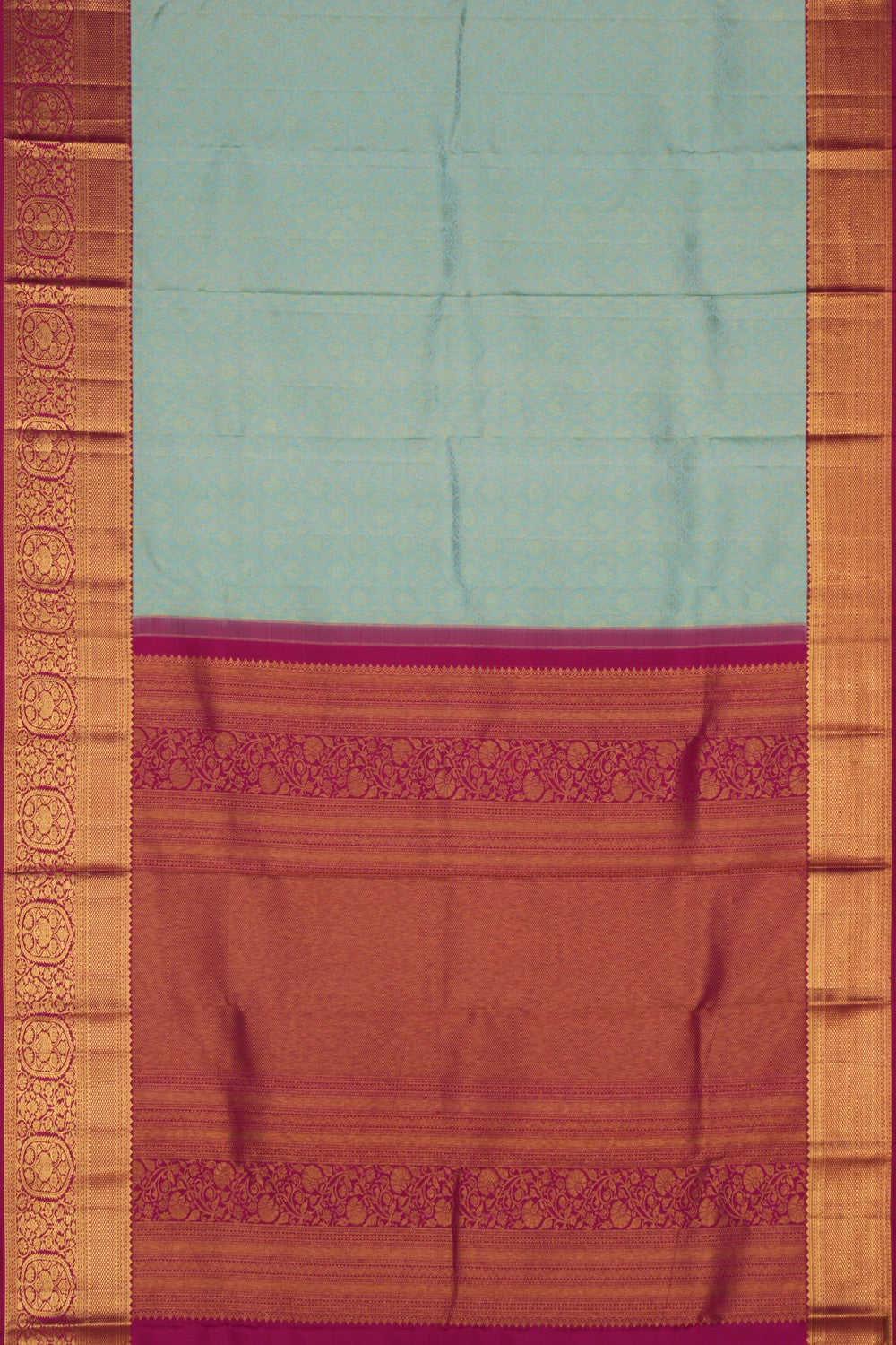 Kanchipattu Brocade Turquoise Green Saree