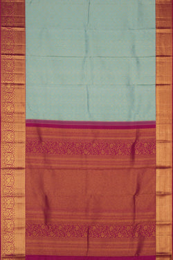 Image of Kanchipattu Brocade Turquoise Green Saree