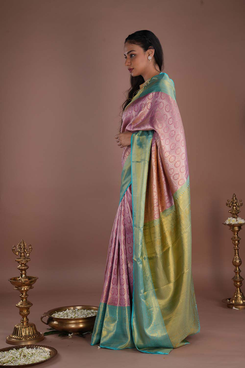 Image of Kanchipattu Brocade Pink Saree