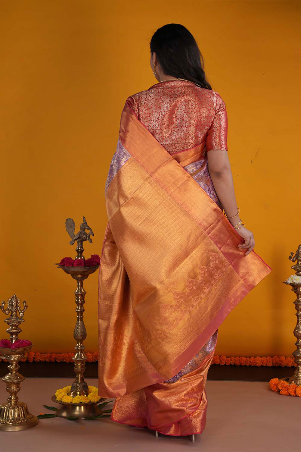 Image of Kanchipattu Tissue Brocade Purple Saree