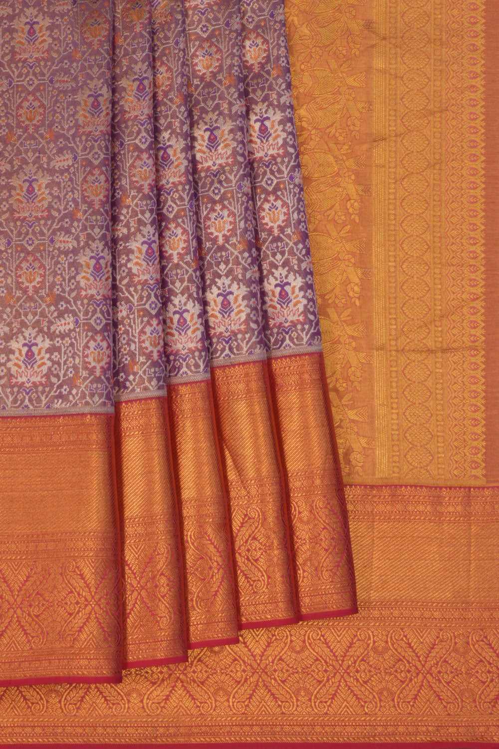 Kanchipattu Tissue Brocade Purple Saree