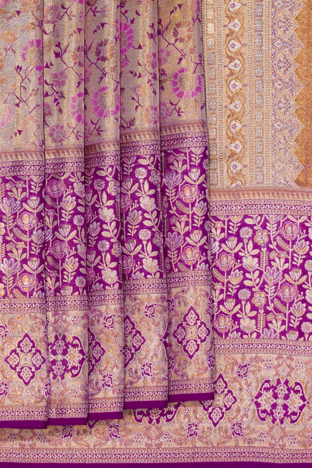 Kanchipattu Tissue Brocade Gold Saree