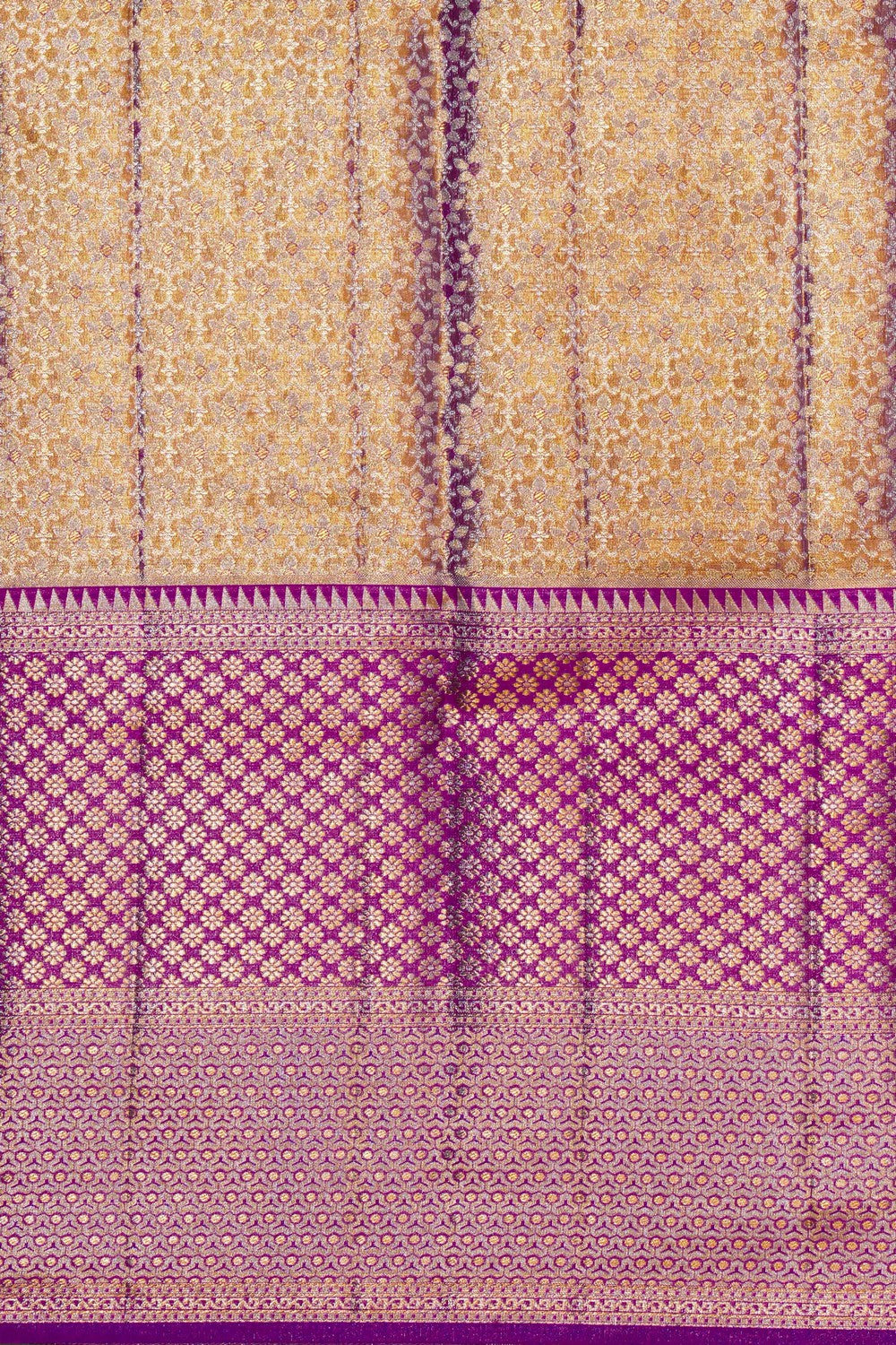 Kanchipattu Tissue Brocade Gold Saree