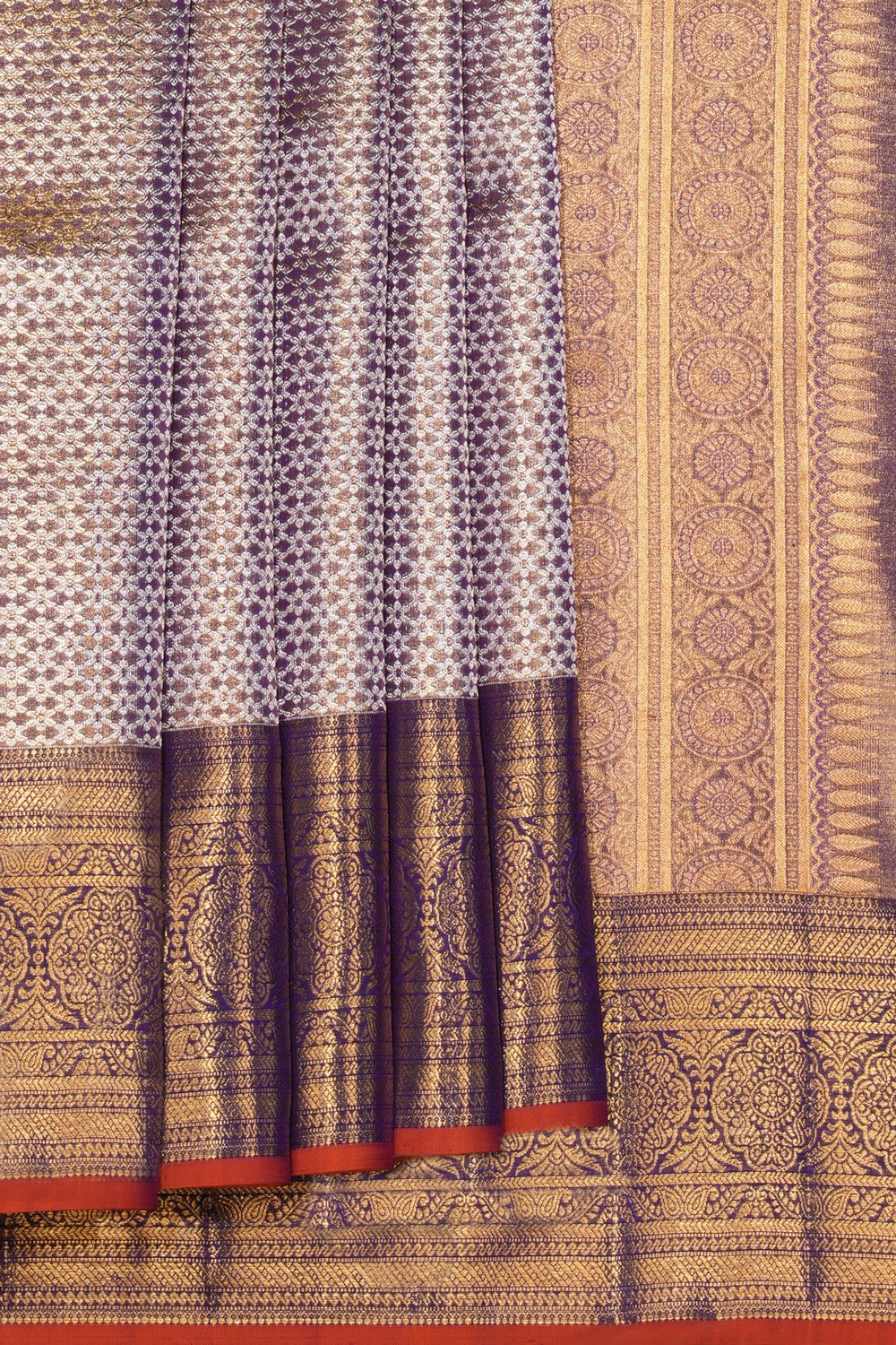 Kanchipattu Tissue Brocade Purple Saree