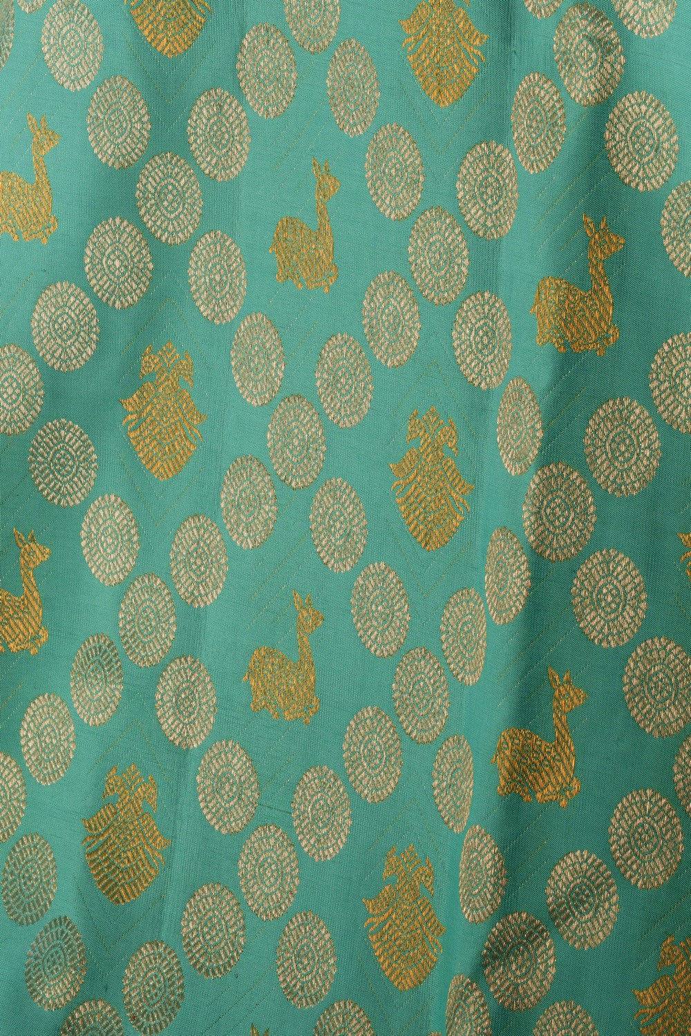 Kanchipattu Brocade Turquoise Green Saree