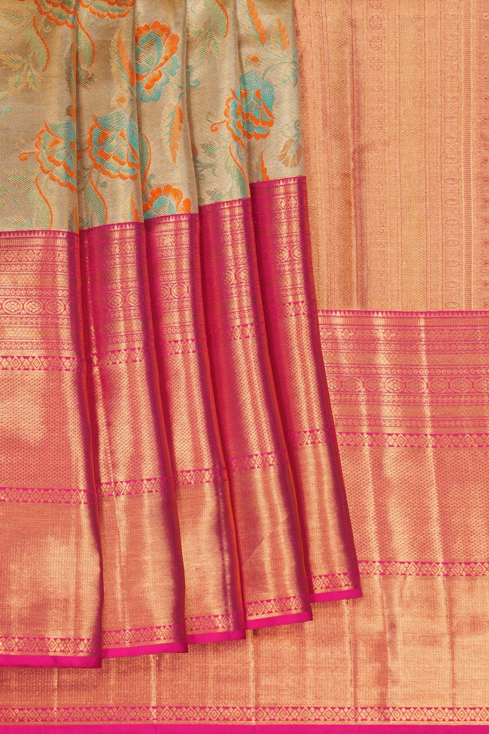 Image of Kanchipattu Tissue Brocade Green Saree