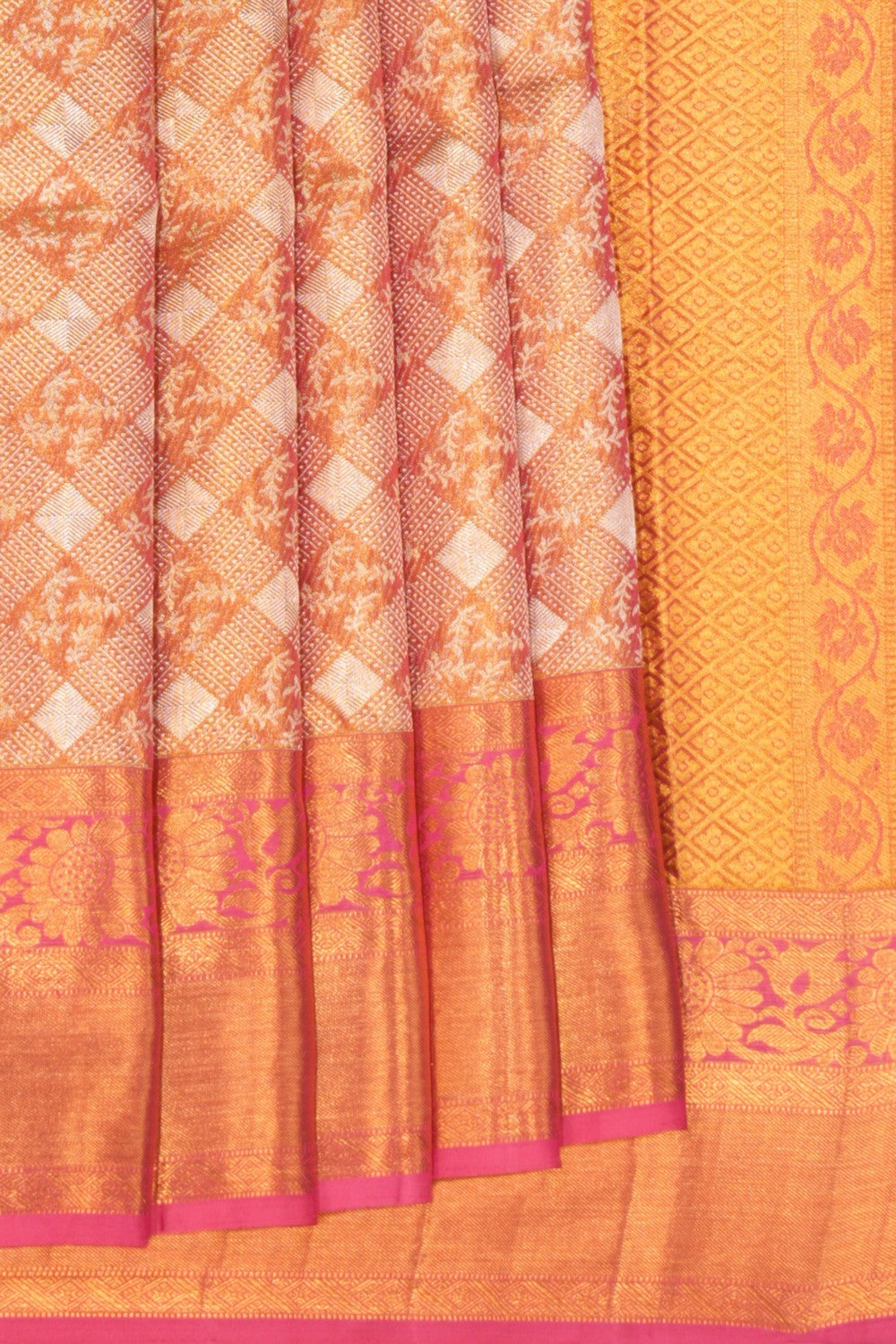 Kanchipattu Tissue Brocade Gold Saree