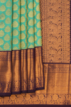 Image of Kanchipattu Brocade Sea Green Saree