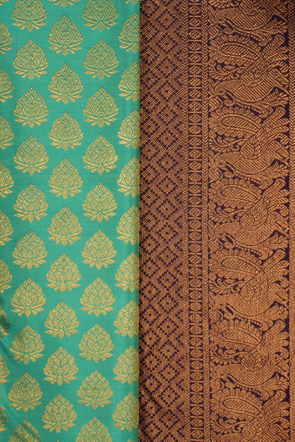 Kanchipattu Brocade Sea Green Saree