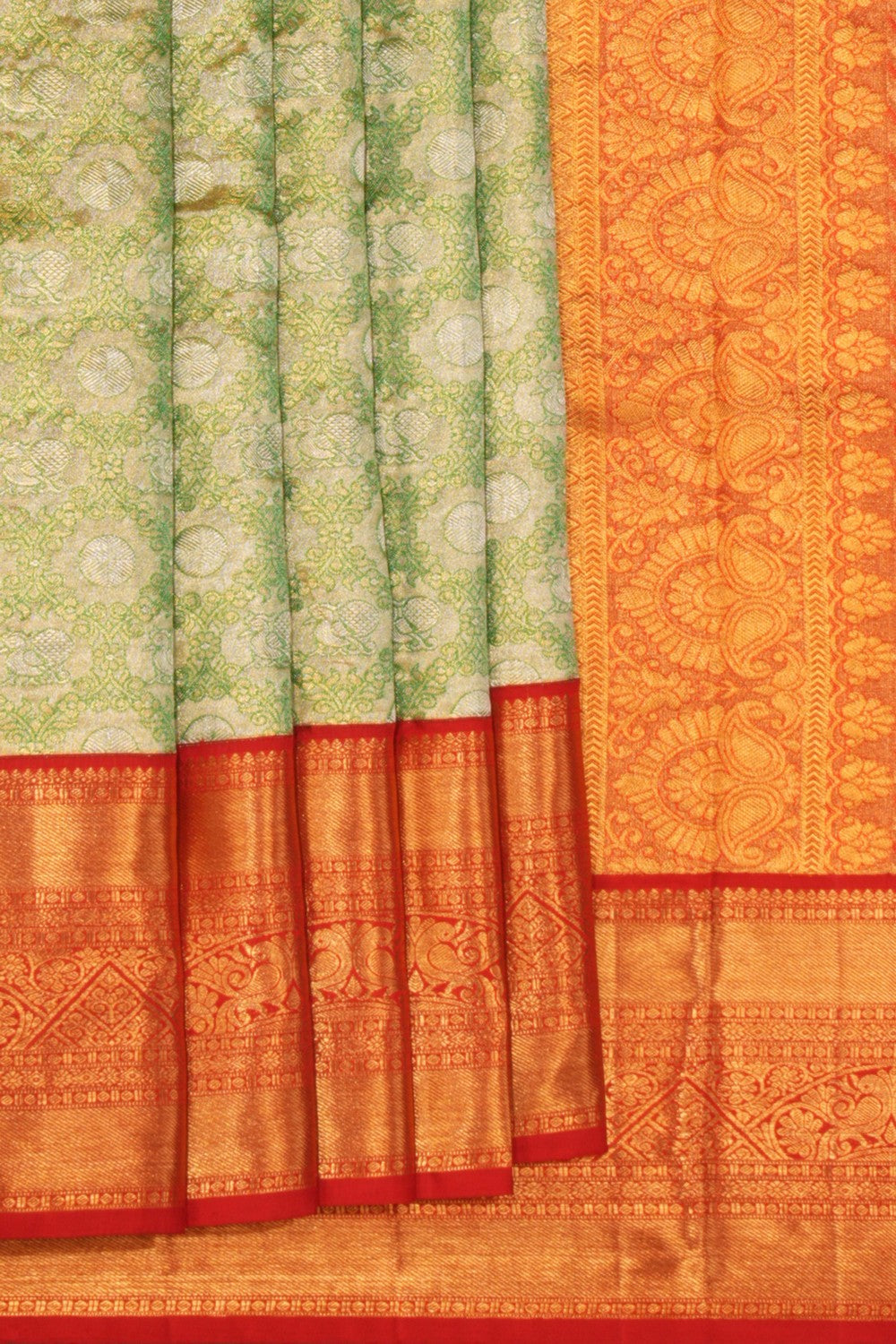 Image of Kanchipattu Tissue Brocade Green Saree