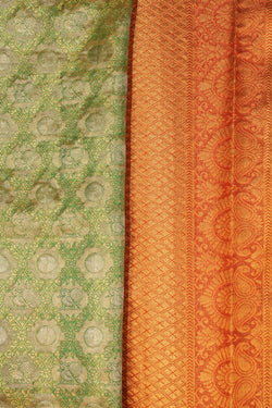 Image of Kanchipattu Tissue Brocade Green Saree