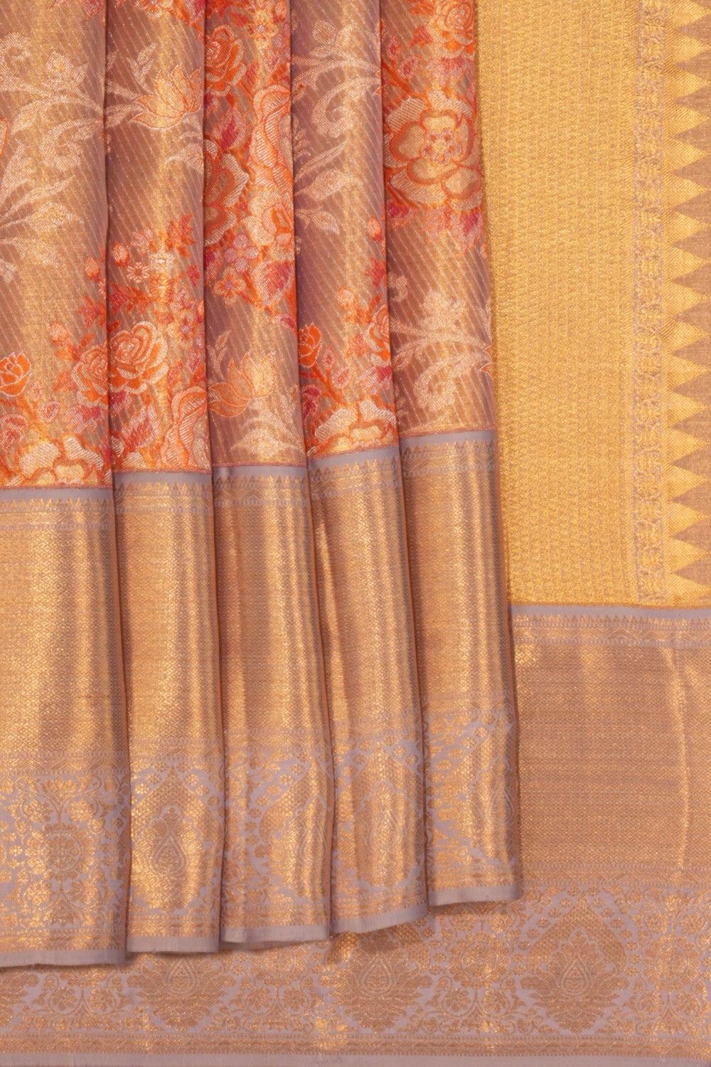 Kanchipattu Tissue Brocade Gold Saree