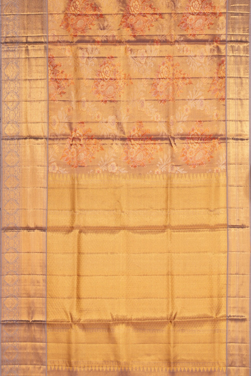 Kanchipattu Tissue Brocade Gold Saree